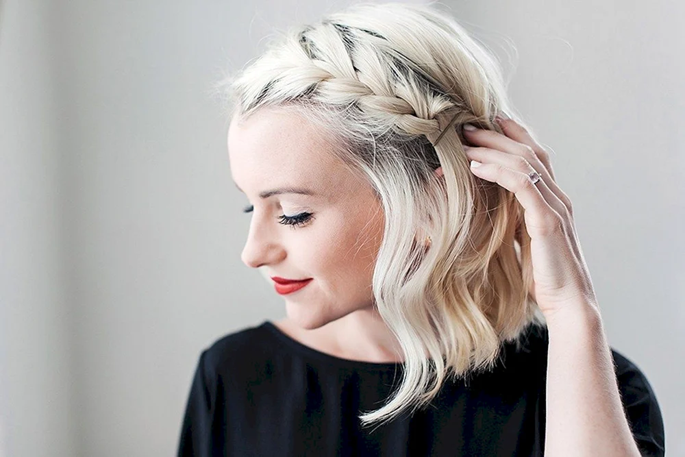 Haare auf kurzen Haaren Zöpfe