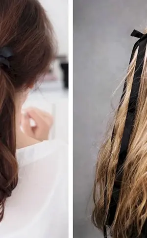 Frisuren für offenes Haar mit Schleife