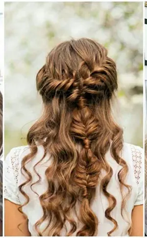 Frisuren für mittleres Haar halb offenes Haar