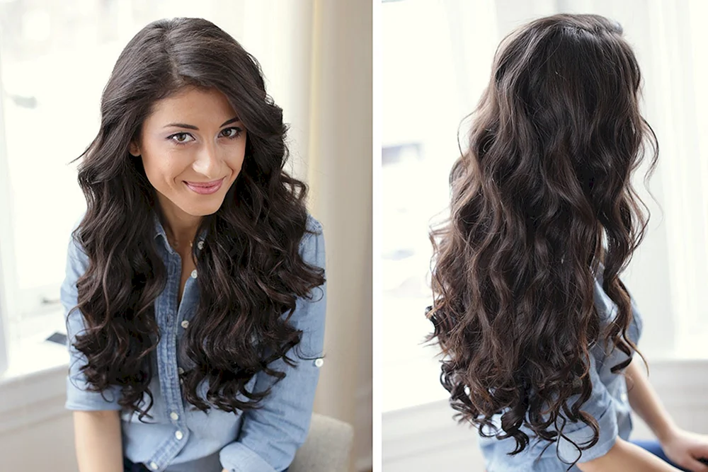 Frisuren mit Locken auf langem Haar