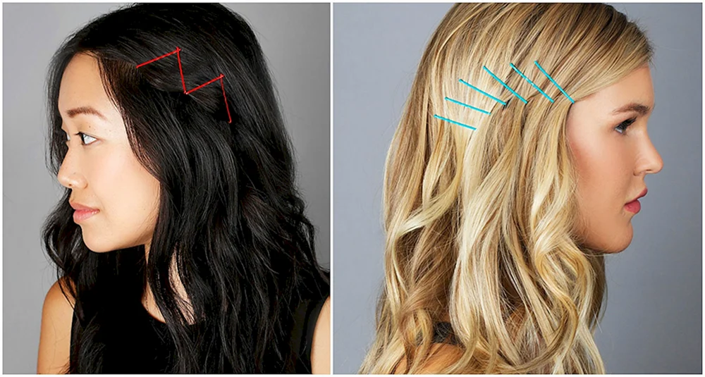 Frisuren mit Haarnadeln für lockeres glattes Haar