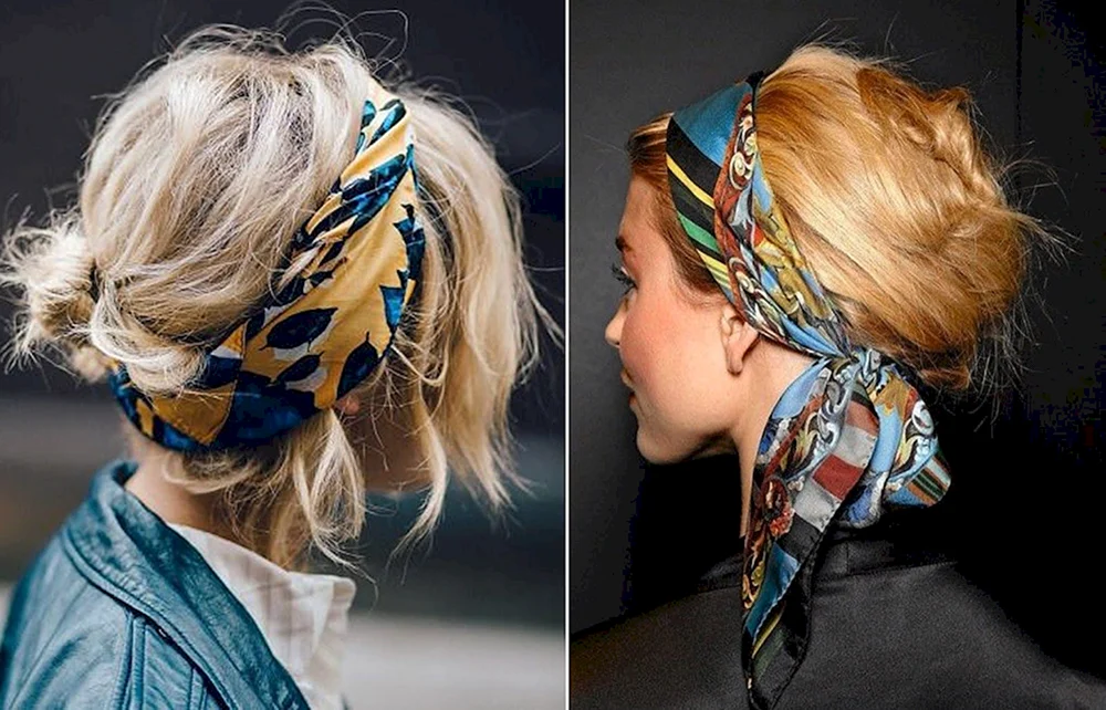 Bandana auf lockigem Haar