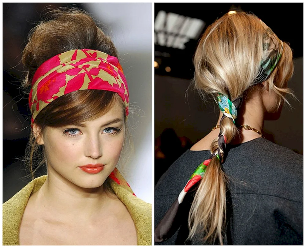 Frisuren mit Kopftuch auf mittlerem Haar