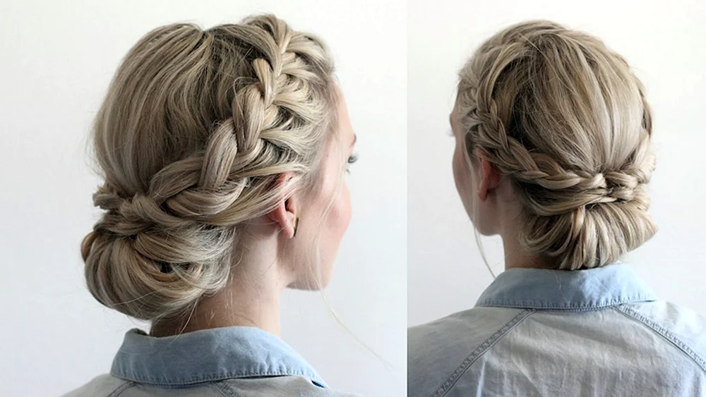 Flechtfrisur für mittleres Haar