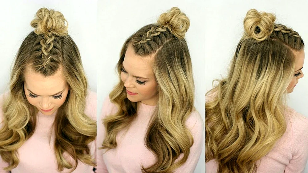 Frisuren mit losem Haar. Haarbänder