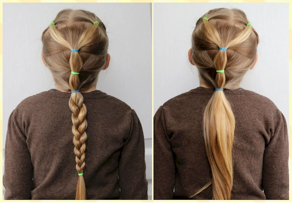 Frisuren mit Gummibändern für Mädchen