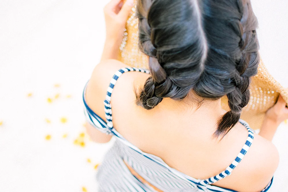 Frauen mit langem Haar