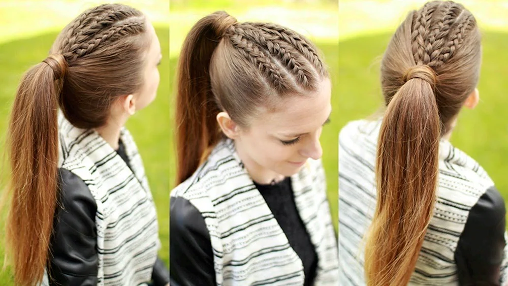 Zopf-Frisuren mit seitlichen Zöpfen