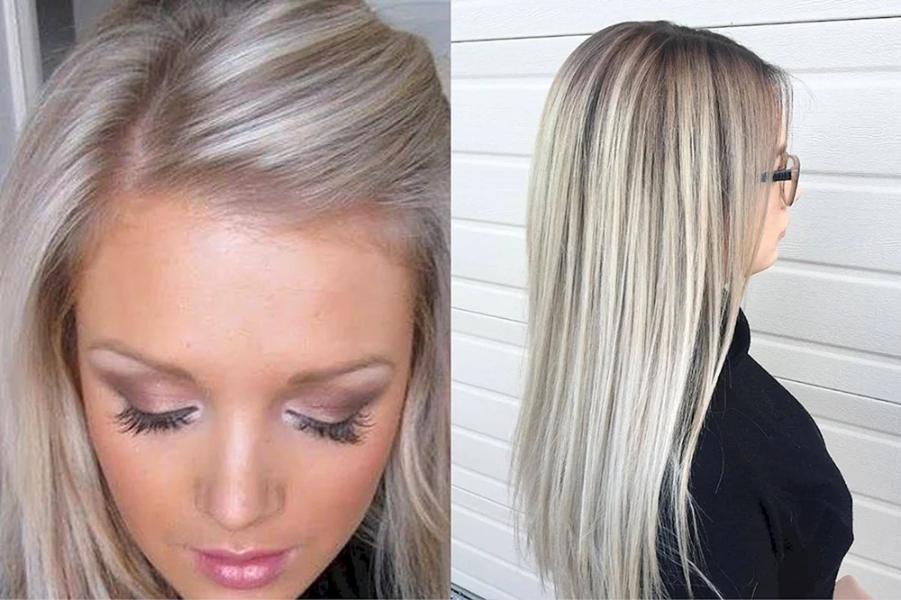Beige Haarfarbe vor und nach