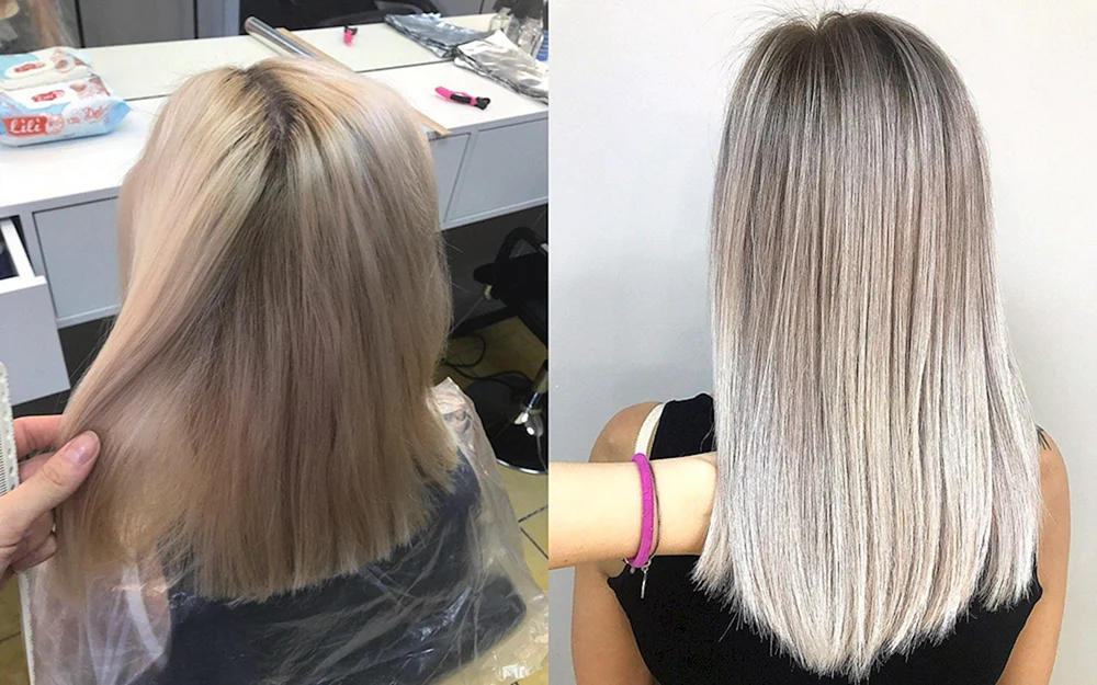 Kurzer Schnitt auf gebleichtem Haar