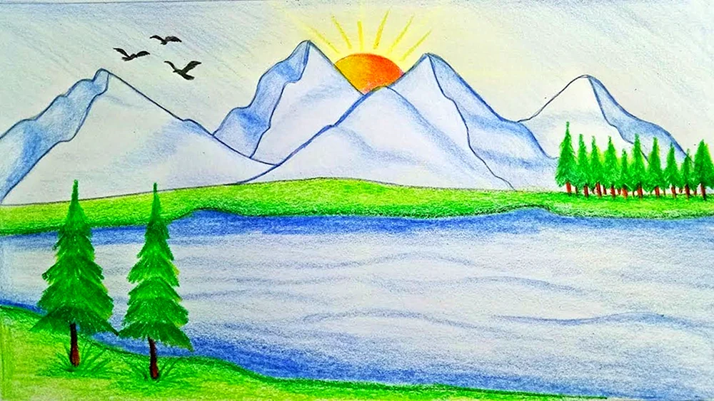 Landschaft Bleistift