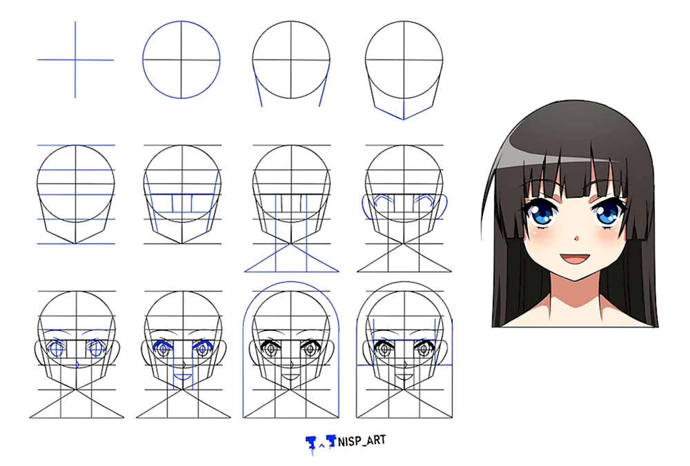 Gesichtsproportionen für das Zeichnen von Anime