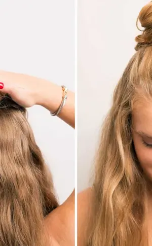 Dutt mit offenem Haar