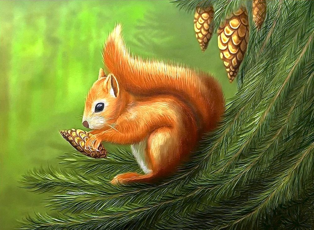 Eichhörnchen mit Eichhörnchenjungen