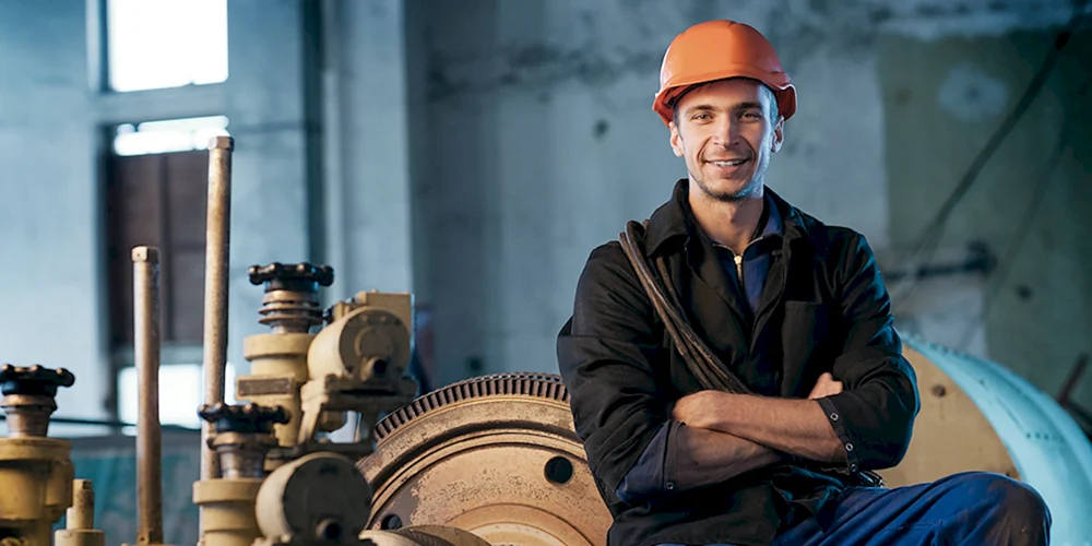 Arbeiter mit Helm