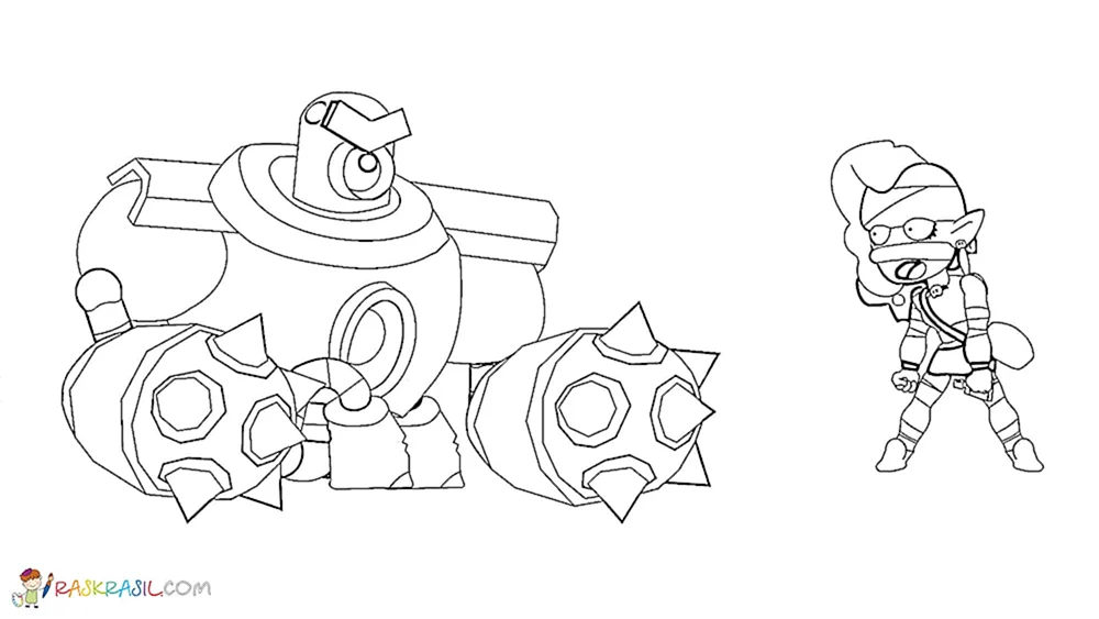 Brawl Stars Malvorlage Spike und Leon