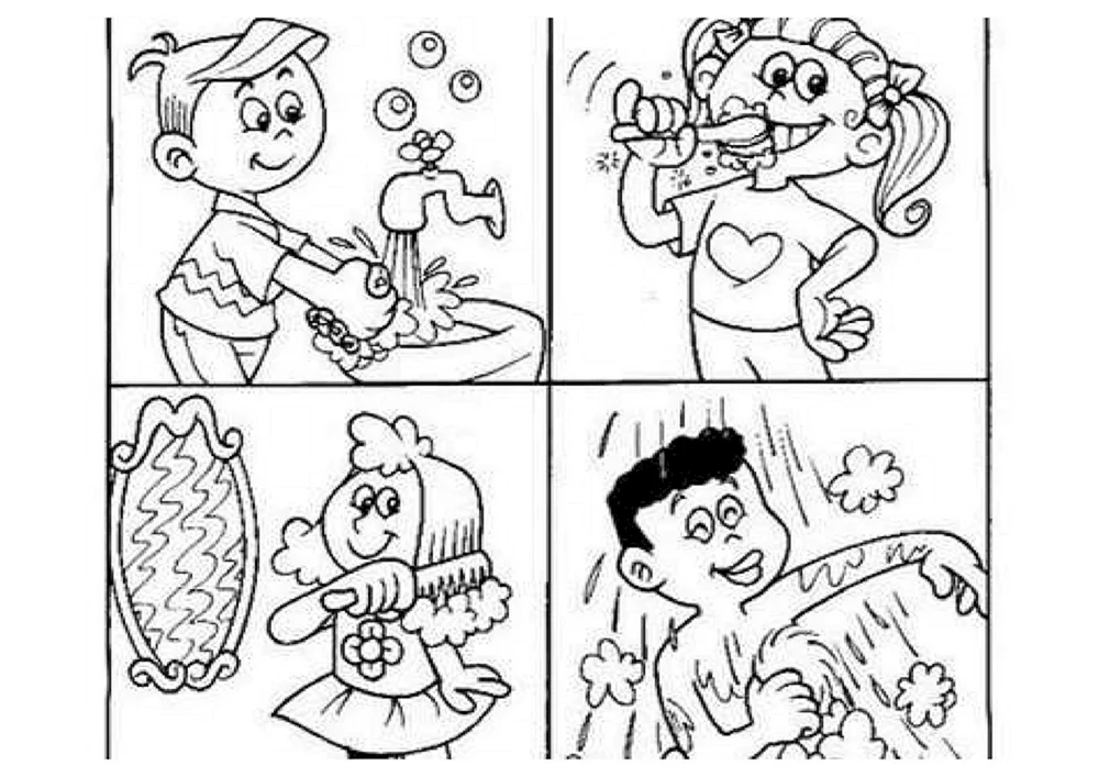 Hygiene-Malbuch für Kinder