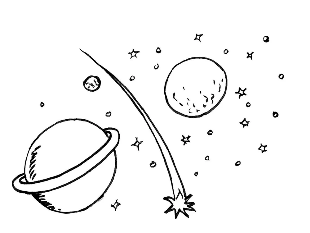 Ausmalen von Weltraum und Planeten für Kinder