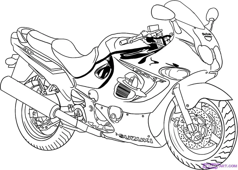 Kawasaki Motorrad ausmalen