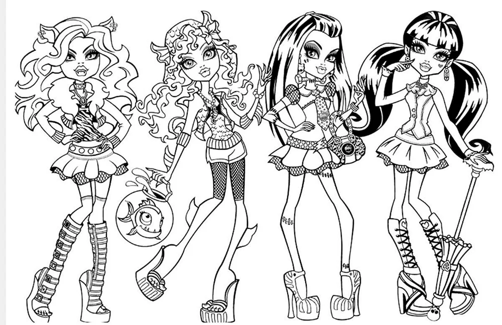 Monster High School Monster ausmalen beliebt Ausmalen für Mädchen