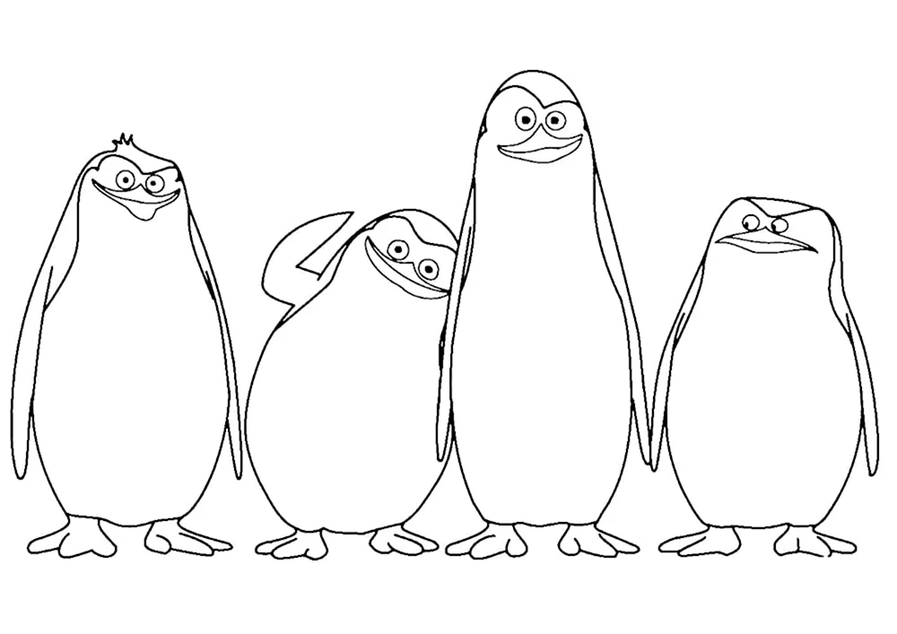 Malerei Pinguine von Madagaskar Skipper