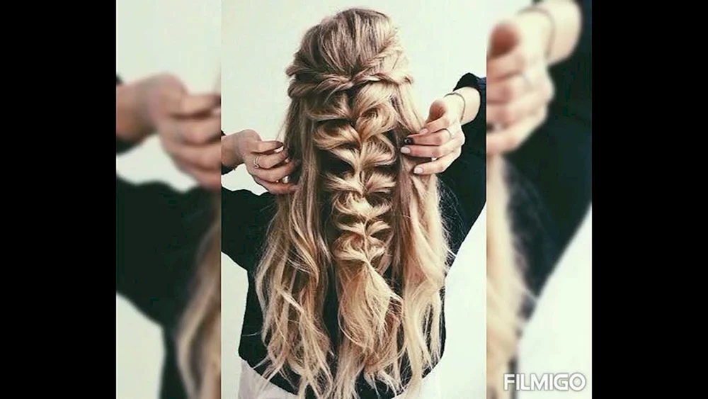Loses Haar mit Zöpfen