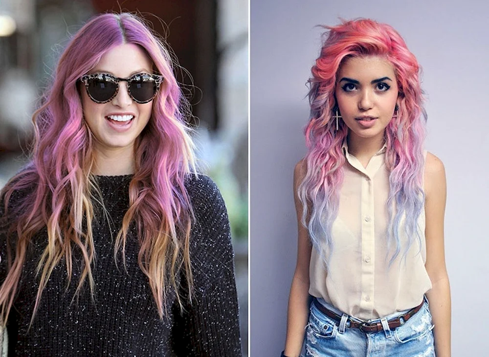Farbiges blondes Haar.