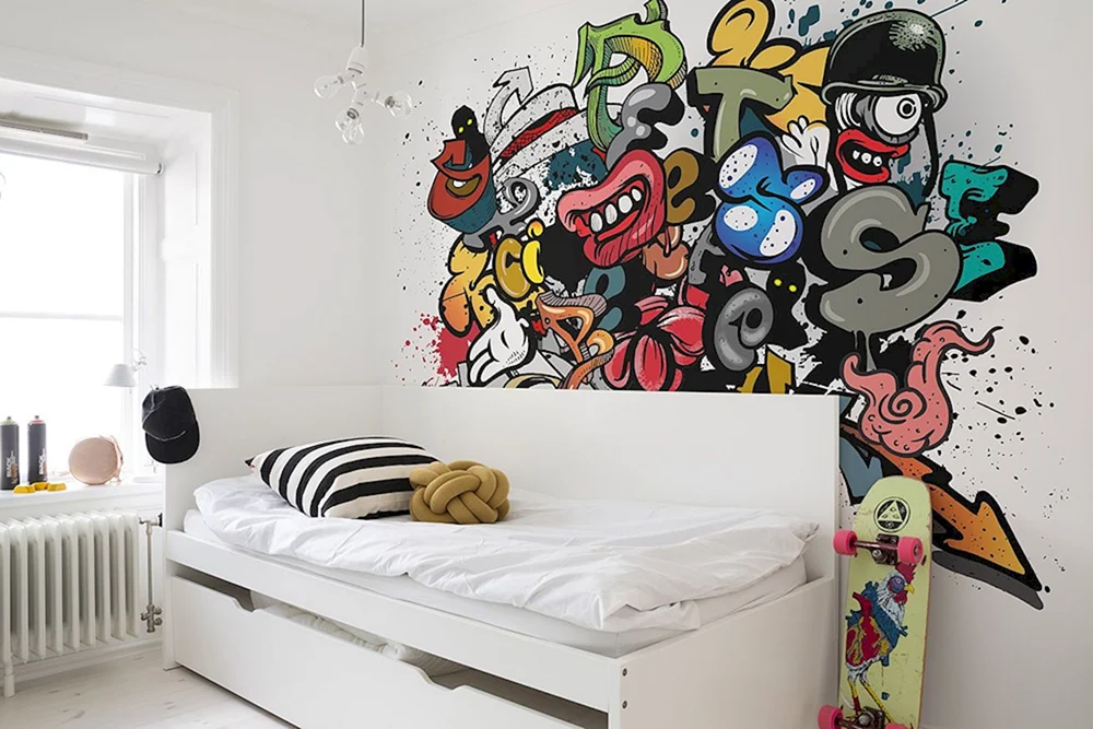 Bemalte Wände im Zimmer