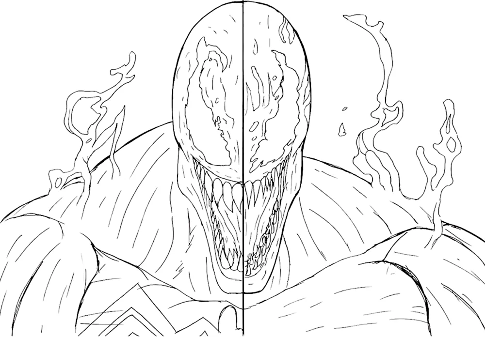 Malbuch von Spider-Man und Venom. Venom