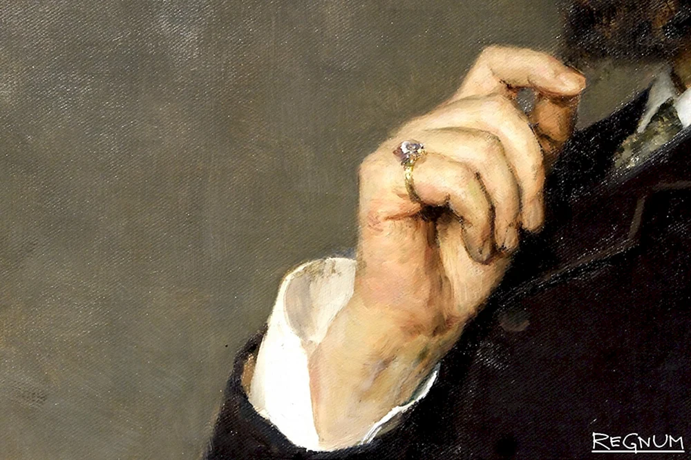 Repin Porträt mit Händen