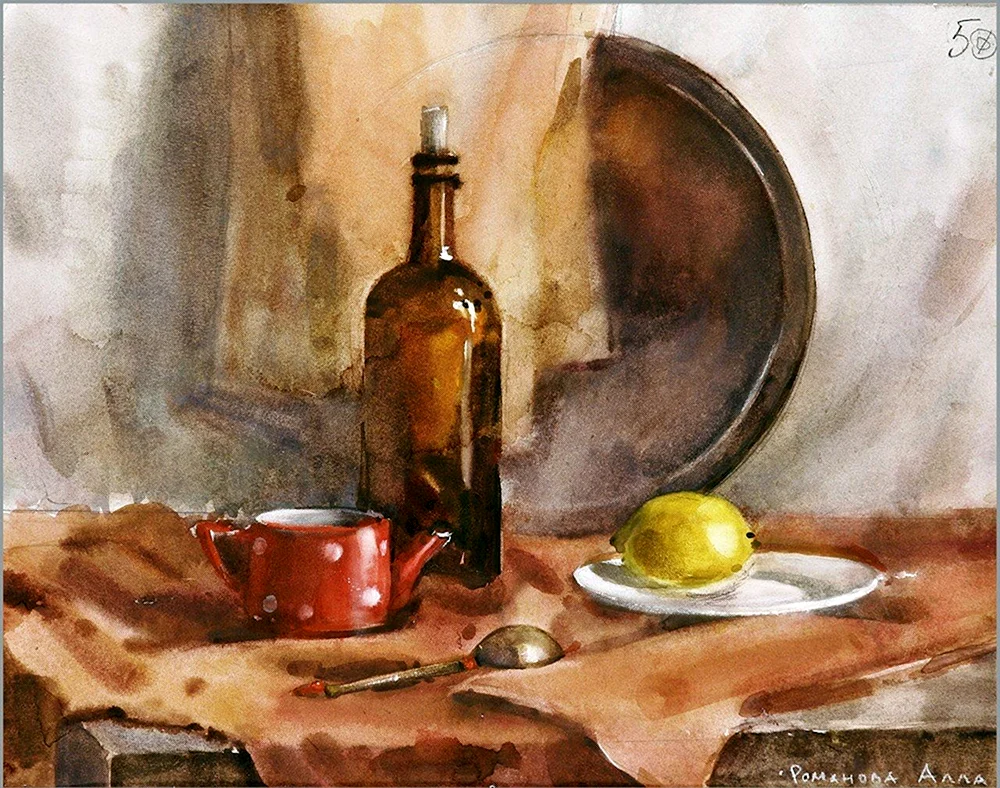 Olga Kharchenkova Stilleben Aquarell