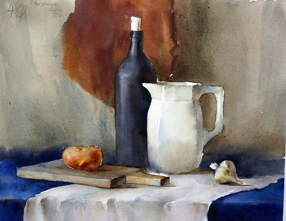 Akademische ranktasvir Stilleben Aquarell MalereiRepina Akademie der Künste Malerei