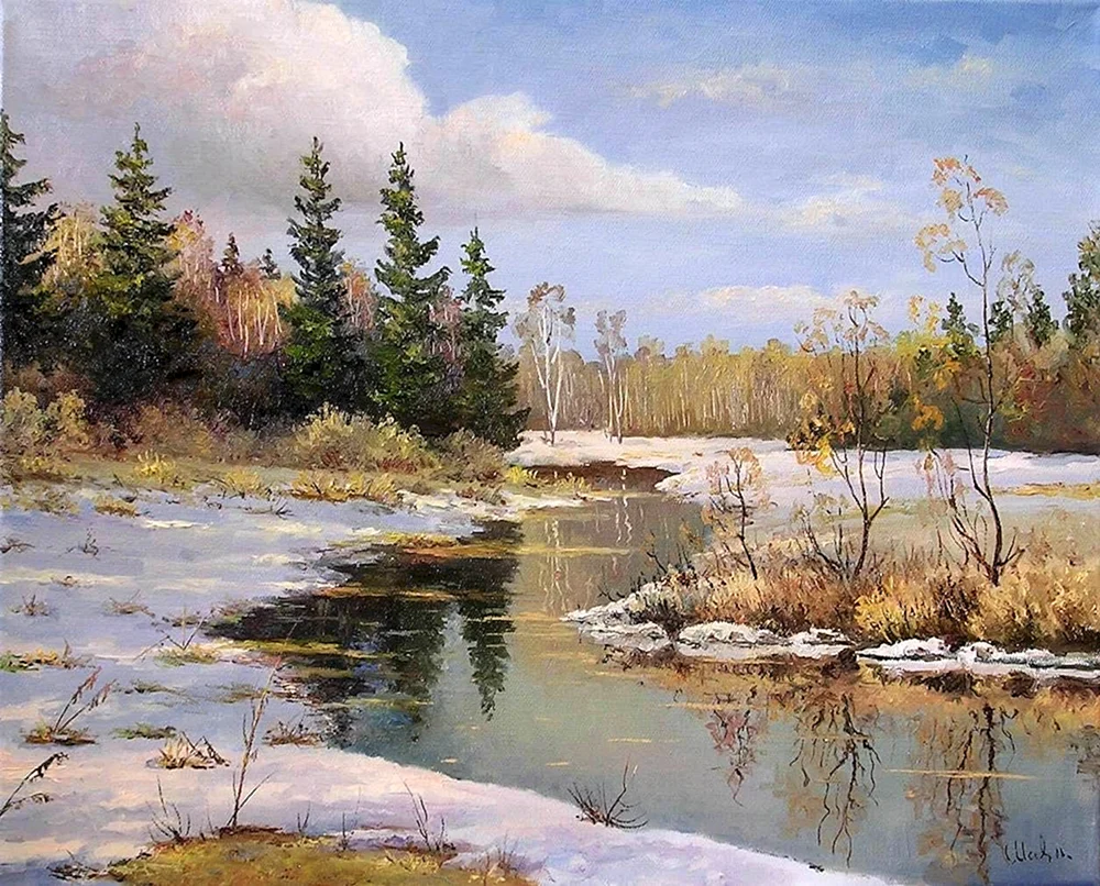 Richard Bergholtz Frühlingslandschaft