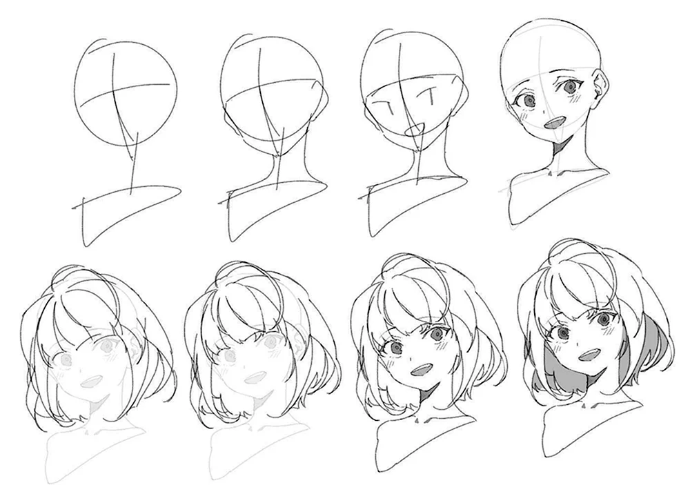 Zeichnen von Anime Gesicht Anime-Kopf