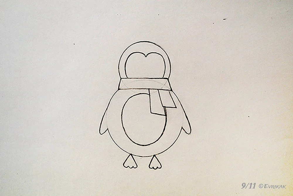 Malen eines Pinguins