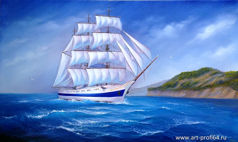 Gemalte Segelschiffe