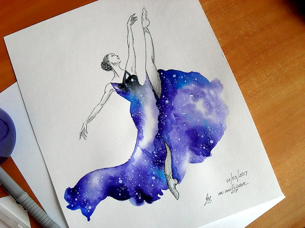Vögel Aquarellmalerei von Maria Stezhko