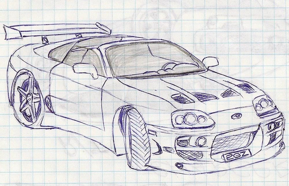 Lamborghini Aventador skizzieren
