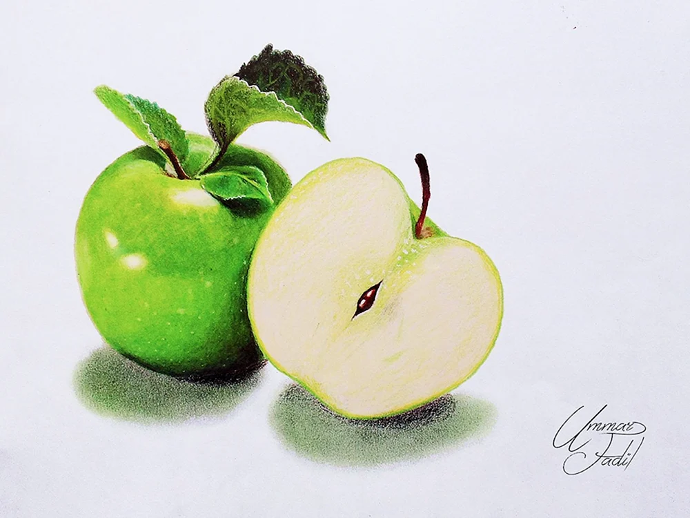 Apfel mit Bleistift