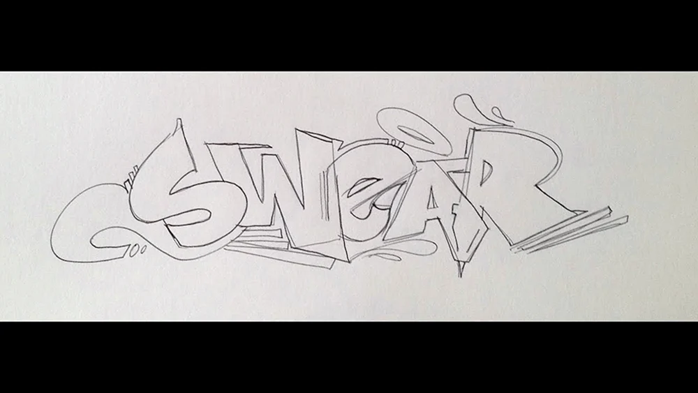 Graffiti-Bleistiftzeichnungen