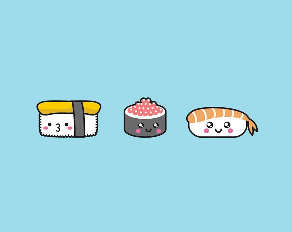 Kawai Sushi zum Zeichnen