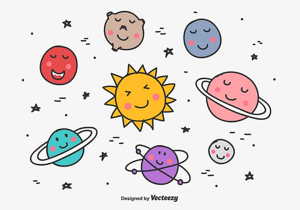 Zeichnungen von Planeten