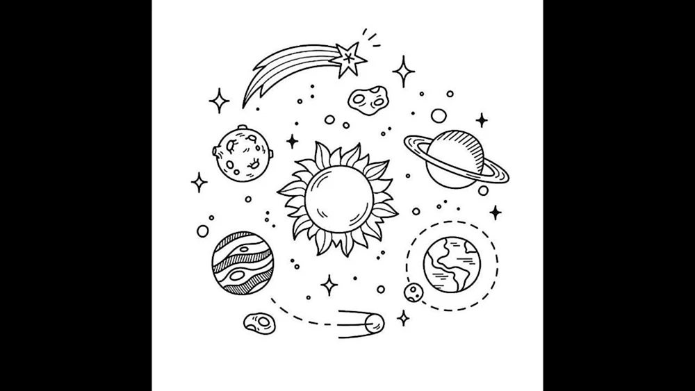 Zeichnungen von Planeten