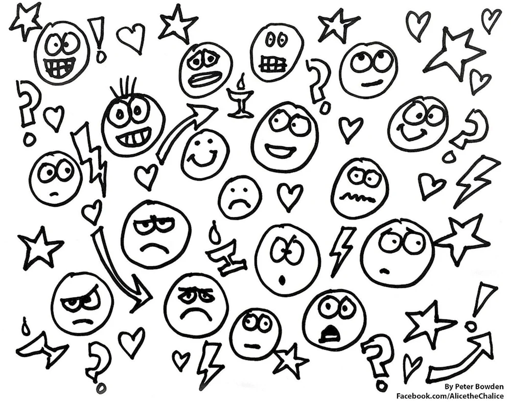 Traurige und fröhliche Smileys
