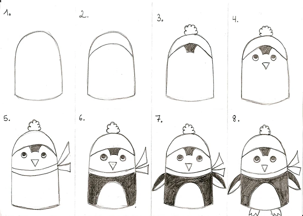 Pinguin zeichnen zum Zeichnen