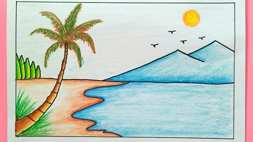 Zeichnen Strand und Meer