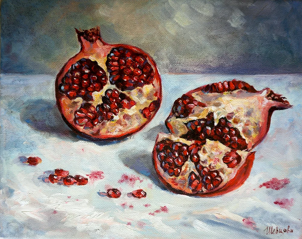 Robert Hubert Stilleben Granatapfel