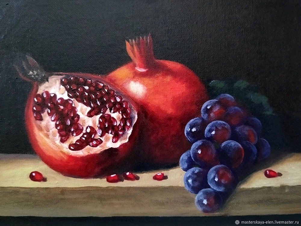 Robert Hubert Stillleben Granatapfel