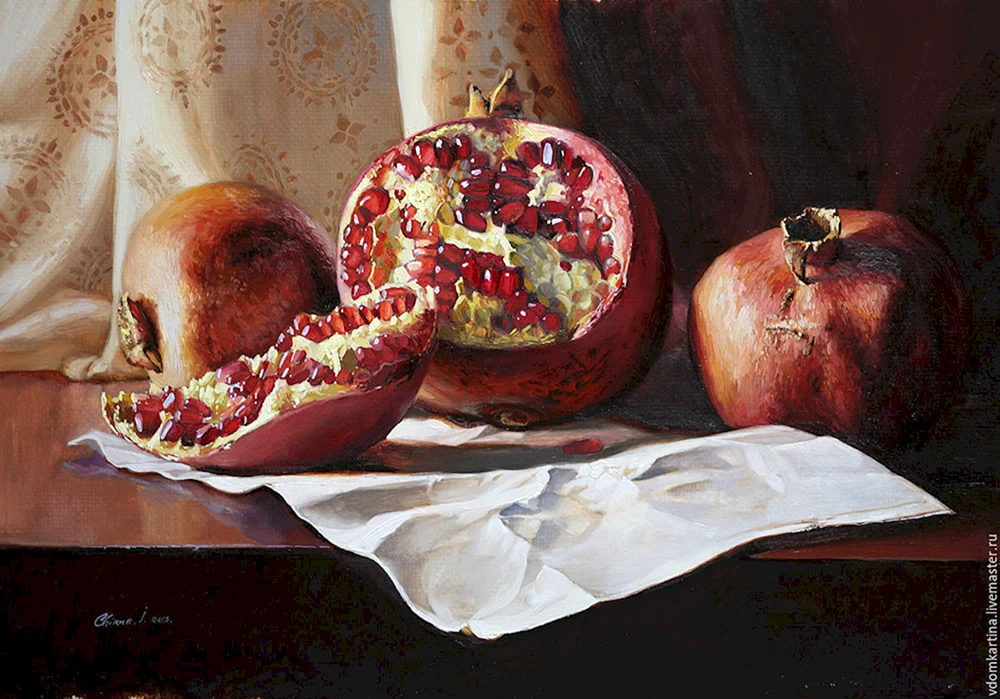 Robert Hubert Stillleben Granatapfel