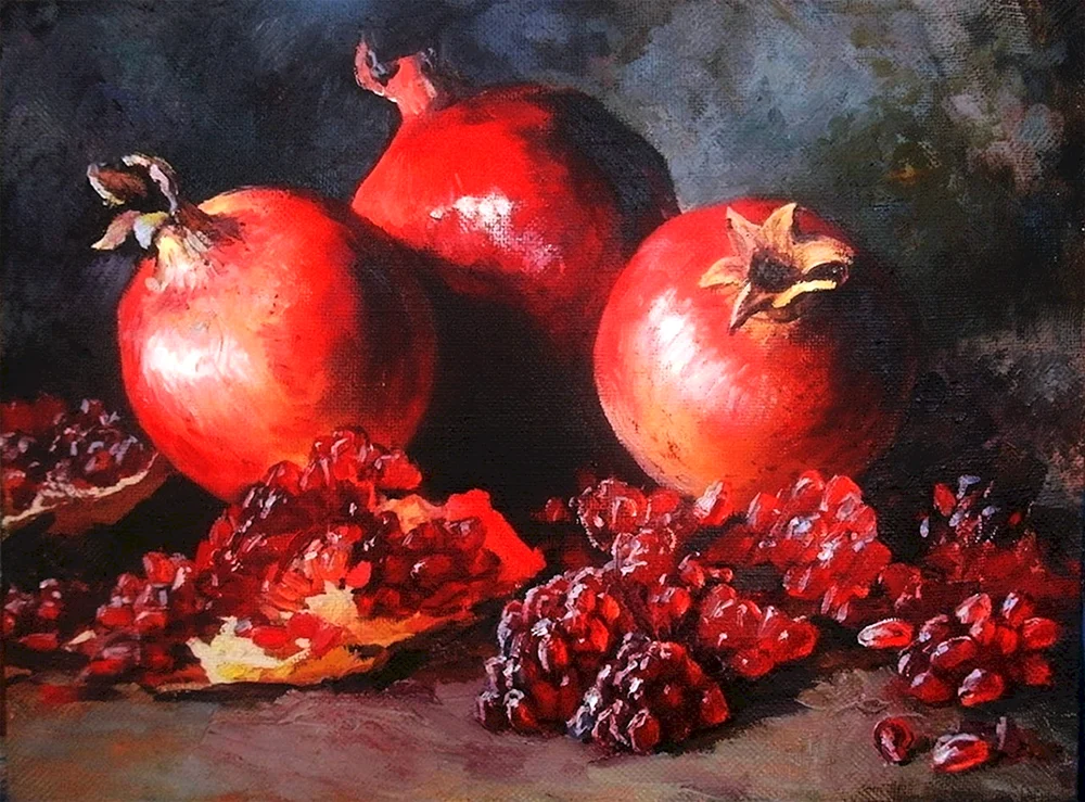 Robert Hubert Stillleben Granatapfel